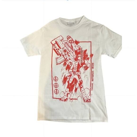 Mens - Marvel White / Red Deadpool Tee Shirt - XLARGE NEW - Picture 1 of 1